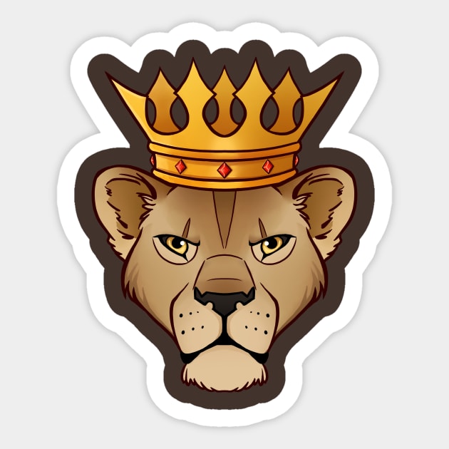 Lioness Queen Head Sticker by Gellyarts